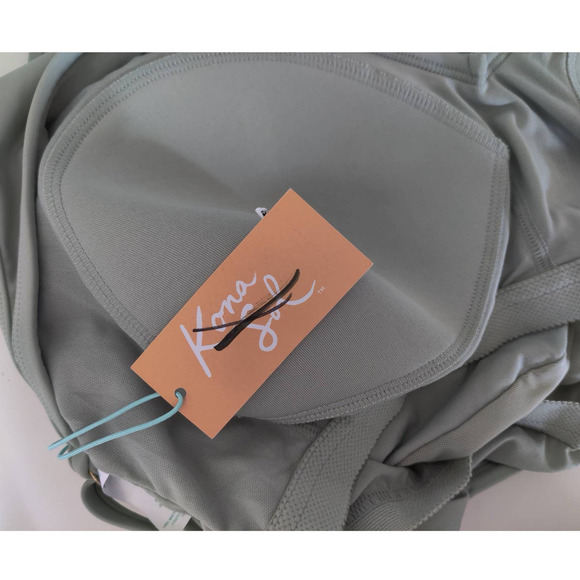 Kona Sol Sage Green One Piece Swimsuit V-Neck High Leg Plus Size 24W - Picture 7 of 9